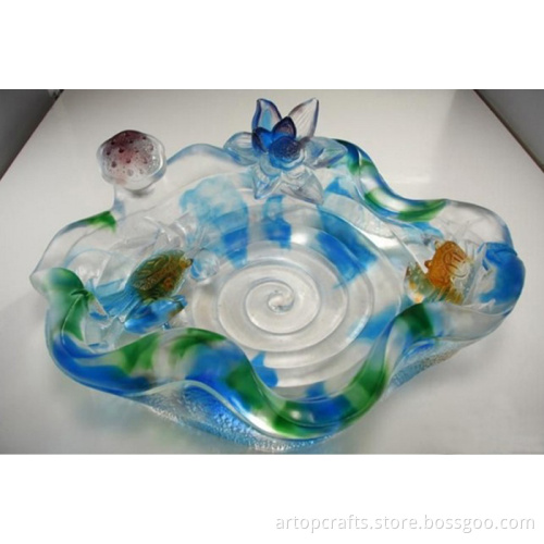 Liu li business gift lotus flower candy plate